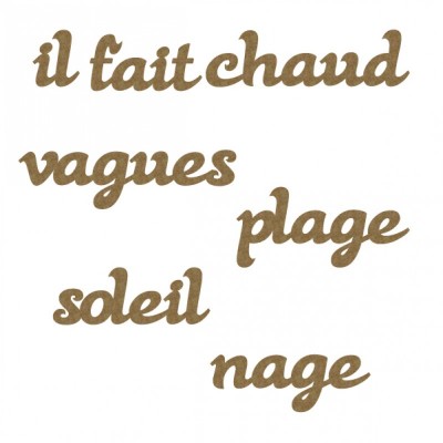 Creative Embellishments - Chipboard «French Beach Word Set» 7 pièces
